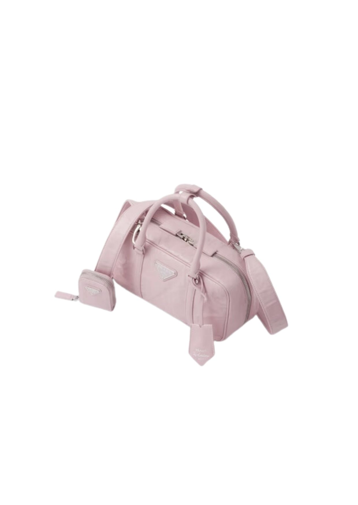 Prada Small Antique Nappa Top Handle Bag Pink For Women 1BB098_UVL_F0E18_V_T2O