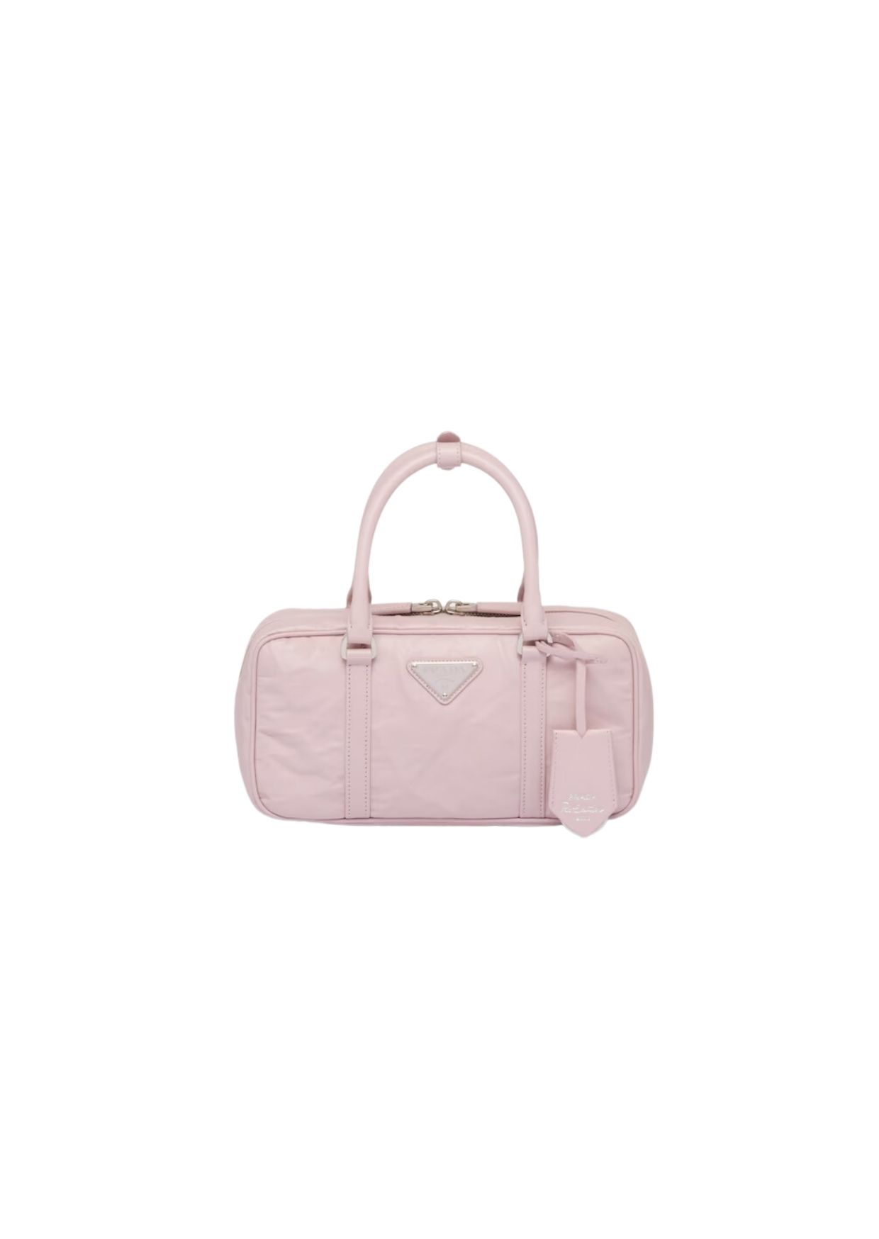 Prada Small Antique Nappa Top Handle Bag Pink For Women 1BB098_UVL_F0E18_V_T2O