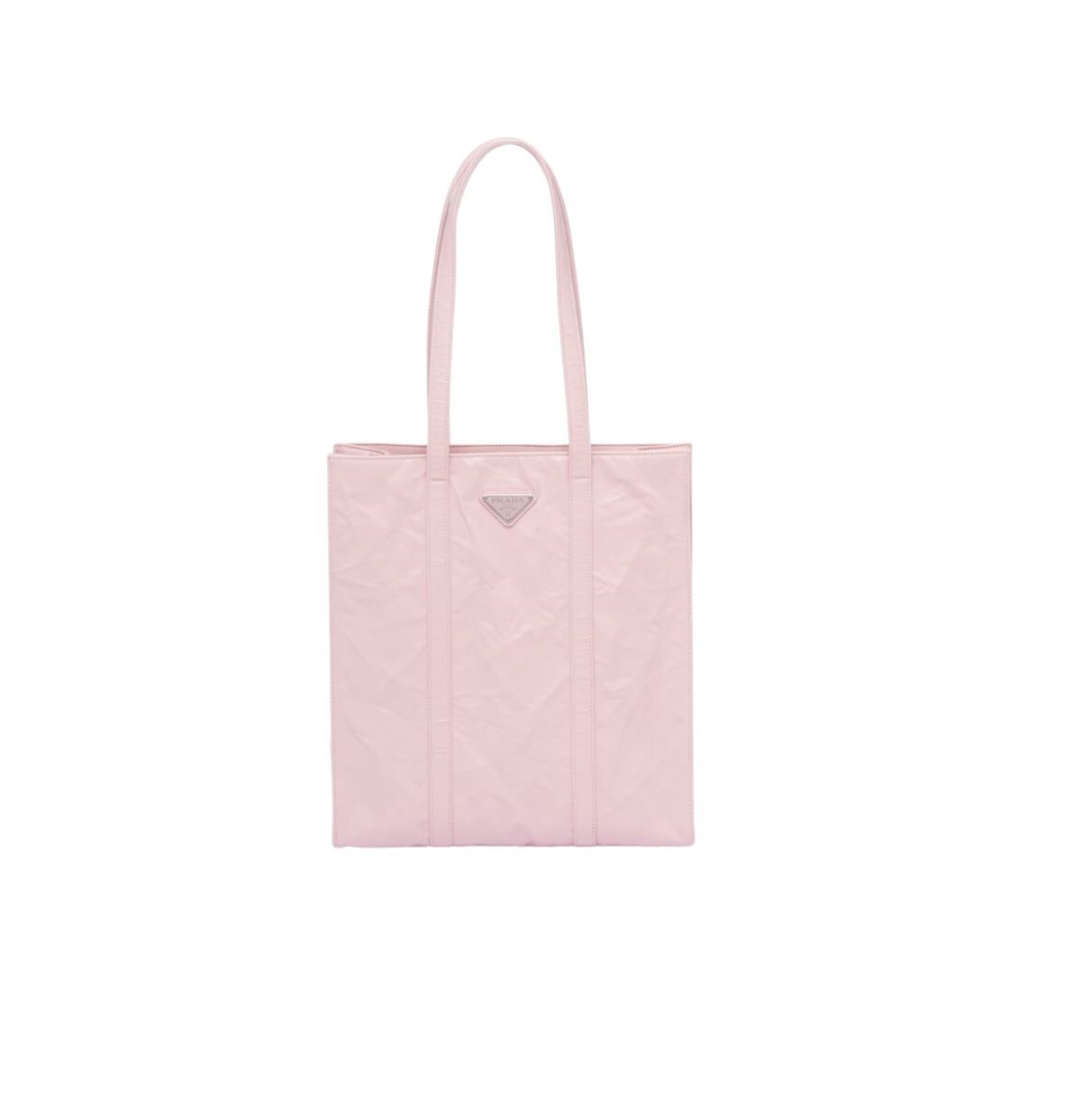 Prada Small Antiqued Nappa Tote Bag In Pink/Black For Women 12.9 in/ 33cm 1BG459_UVL_F0E18_V_OOO