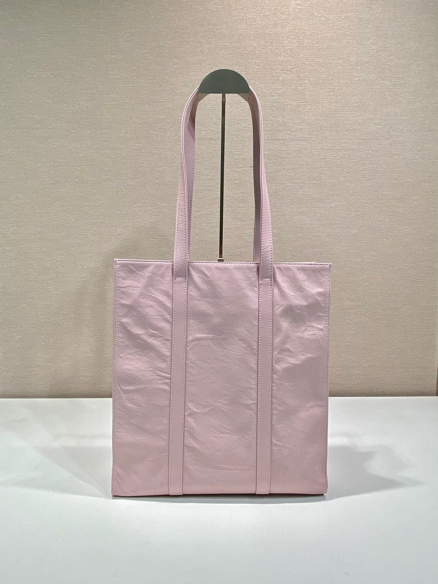 Prada Small Antiqued Nappa Tote Bag In Pink/Black For Women 12.9 in/ 33cm 1BG459_UVL_F0E18_V_OOO
