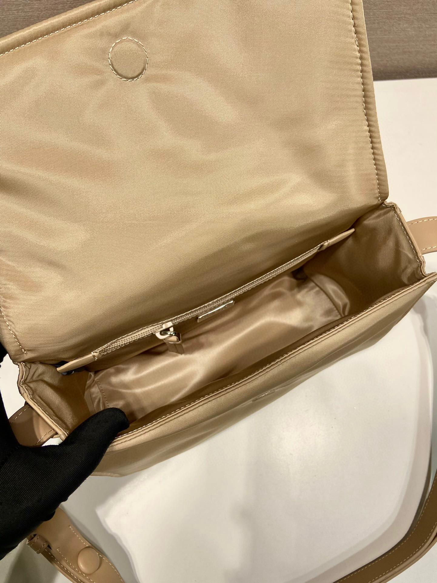 Prada Small Padded Shoulder Bag In Beige/Pink For Women 9.1in/ 23cm 1BD313_RDLN_F0F24_V_OOO