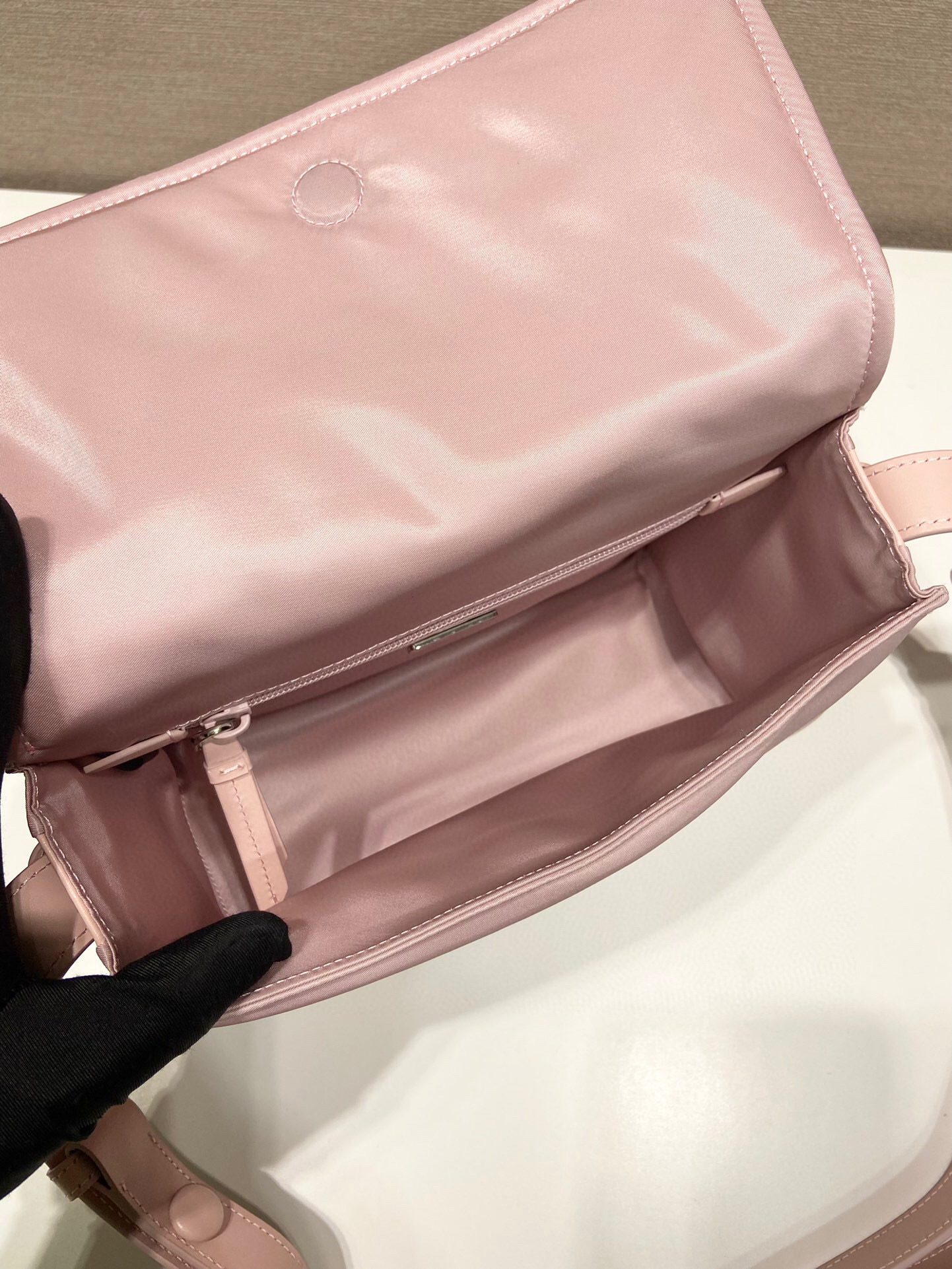 Prada Small Padded Shoulder Bag In Beige/Pink For Women 9.1in/ 23cm 1BD313_RDLN_F0F24_V_OOO