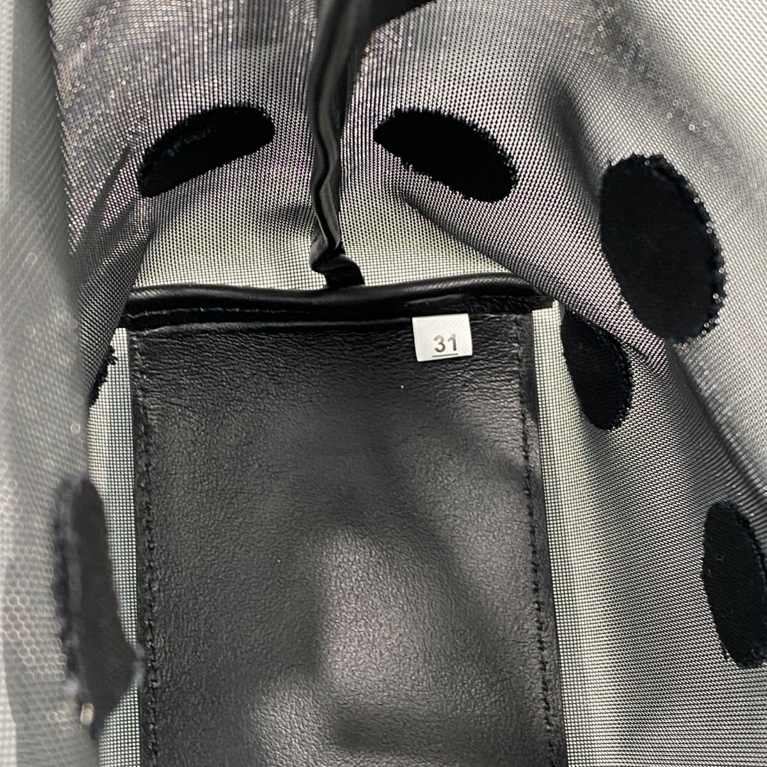 Prada Small Polka-Dot Mesh Tote Bag Black For Women, Women’s Bags 8.6in/22cm 1BG417_2DZ9_F0002_V_OOO