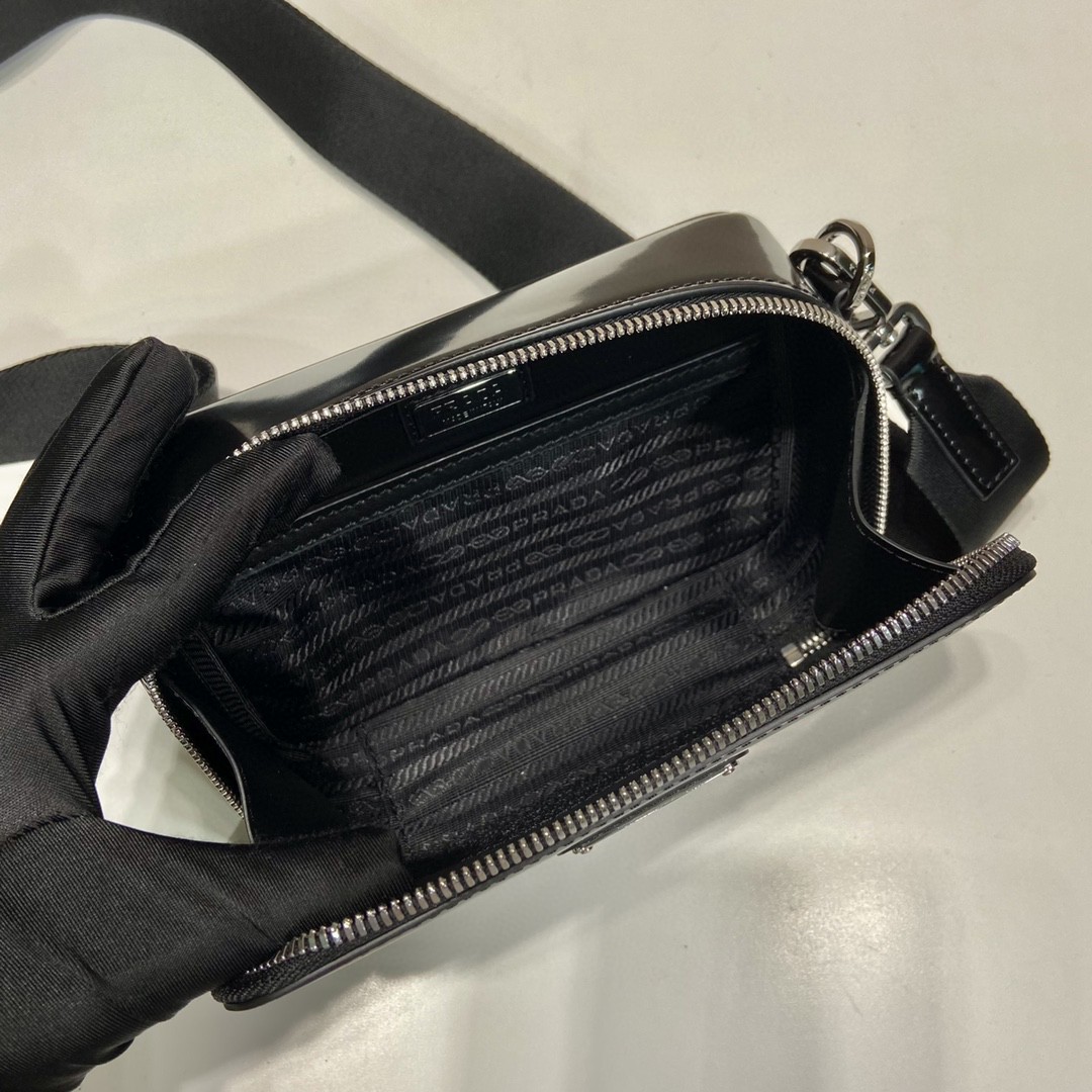 Prada Small Prada Brique Bag Black For Women 7.4 in / 19 cm 2VH070_ZO6_F0002_V_ZMI