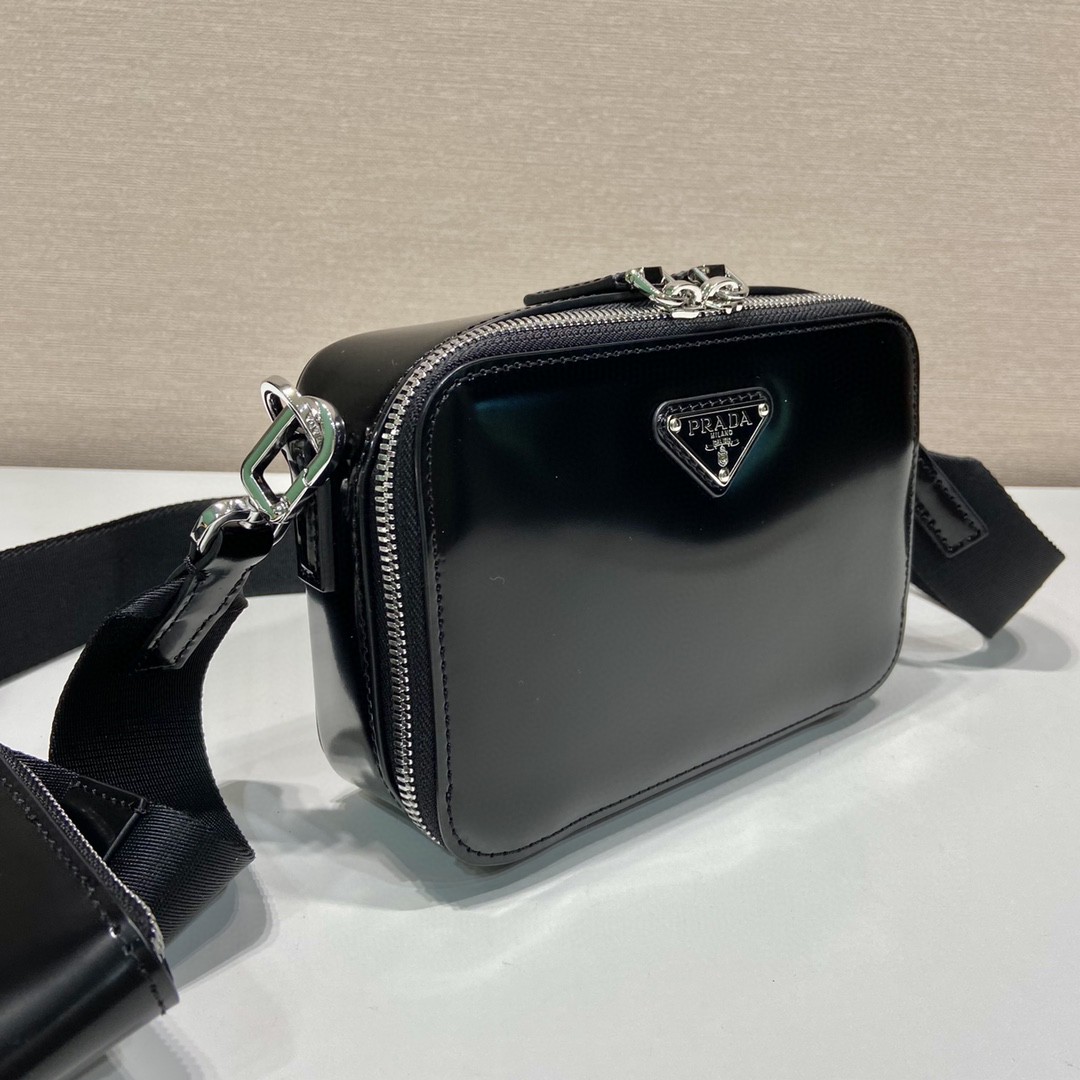 Prada Small Prada Brique Bag Black For Women 7.4 in / 19 cm 2VH070_ZO6_F0002_V_ZMI