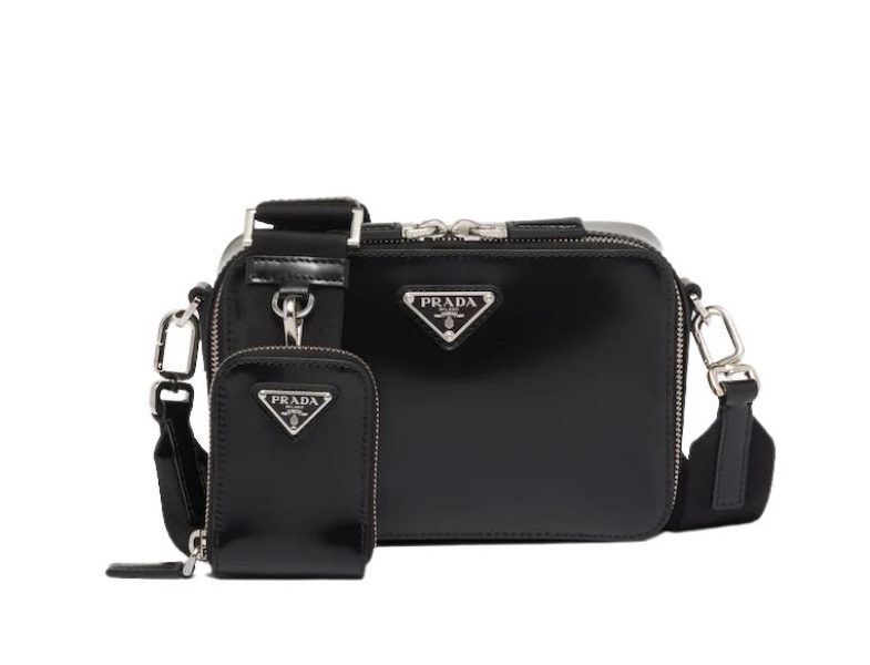 Prada Small Prada Brique Bag Black For Women 7.4 in / 19 cm 2VH070_ZO6_F0002_V_ZMI