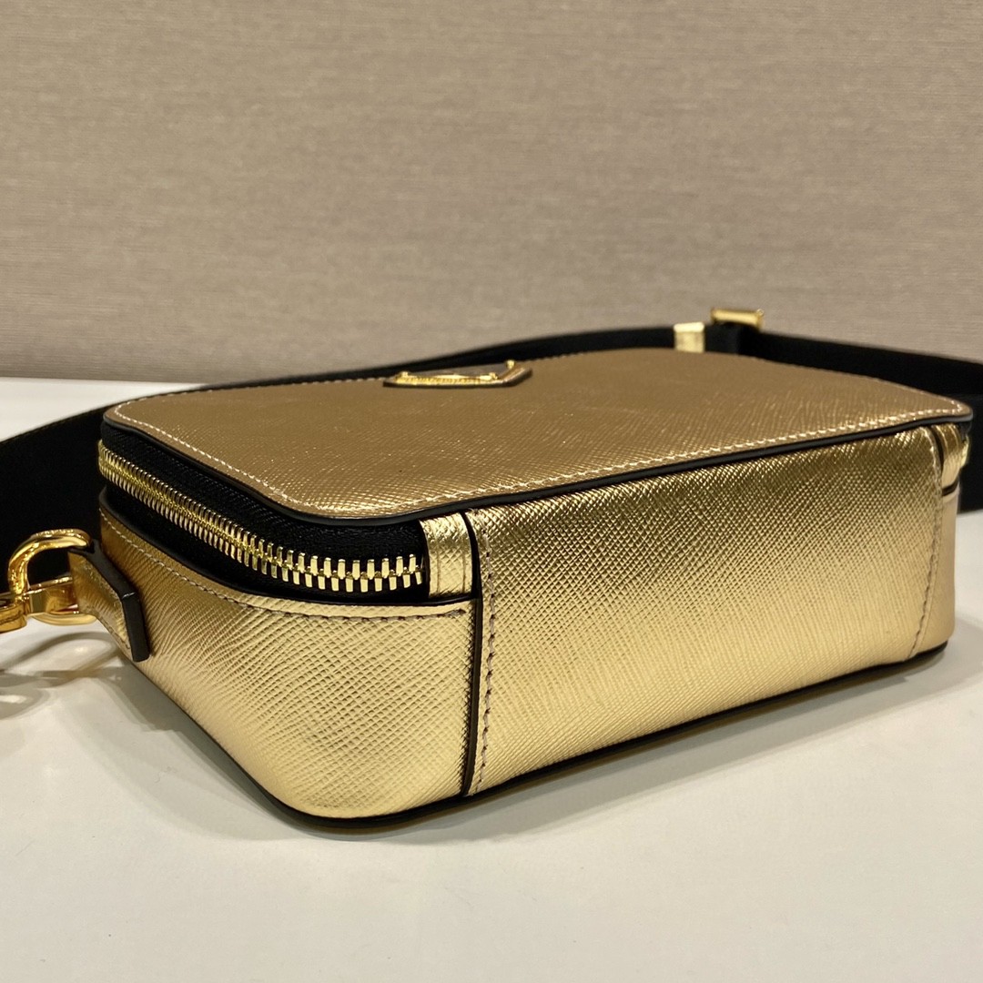 Prada Small Prada Brique Bag Gold Tone For Women 7.4 in / 19 cm