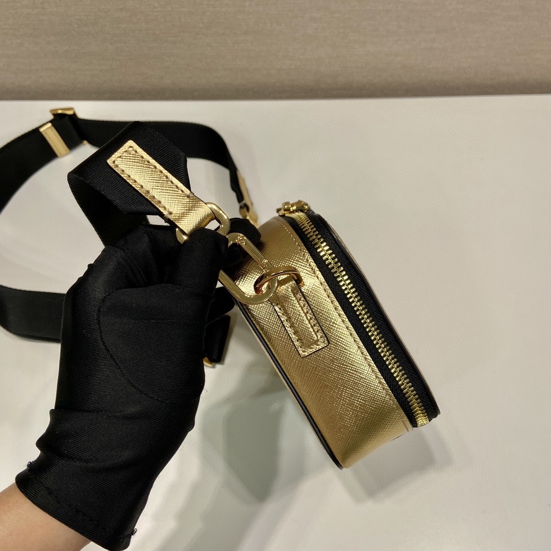 Prada Small Prada Brique Bag Gold Tone For Women 7.4 in / 19 cm