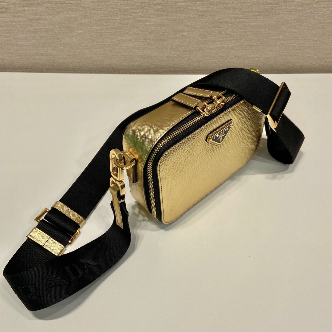 Prada Small Prada Brique Bag Gold Tone For Women 7.4 in / 19 cm