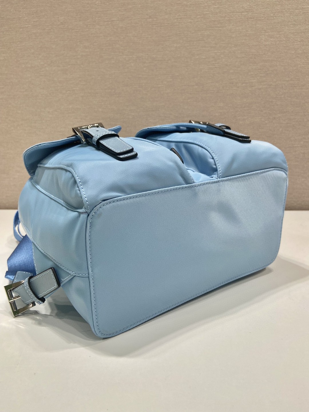 Prada Small Re-Nylon Backpack Blue For Women, Women’s Bags 11in/28cm 1BZ677_RV44_F0076_V_OOO