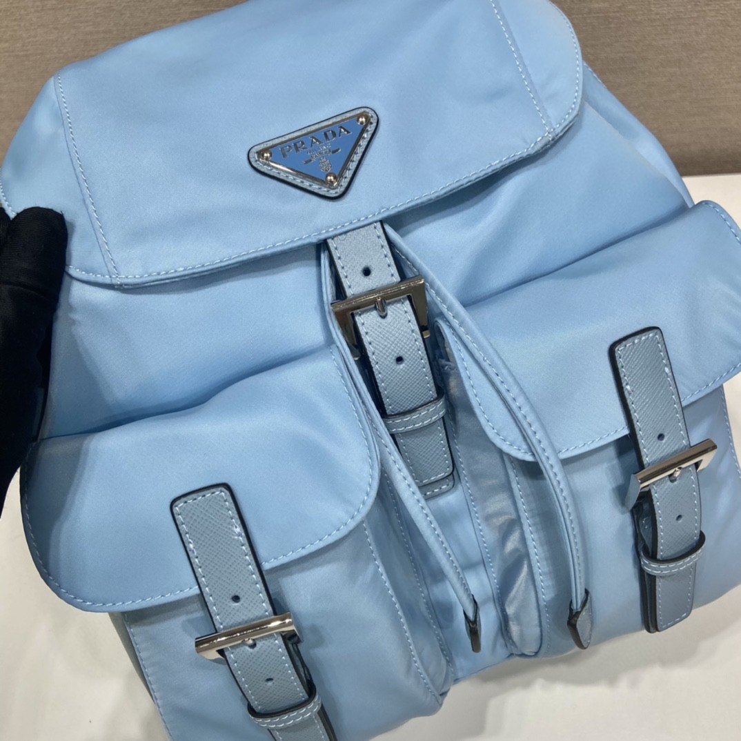 Prada Small Re-Nylon Backpack Blue For Women, Women’s Bags 11in/28cm 1BZ677_RV44_F0076_V_OOO