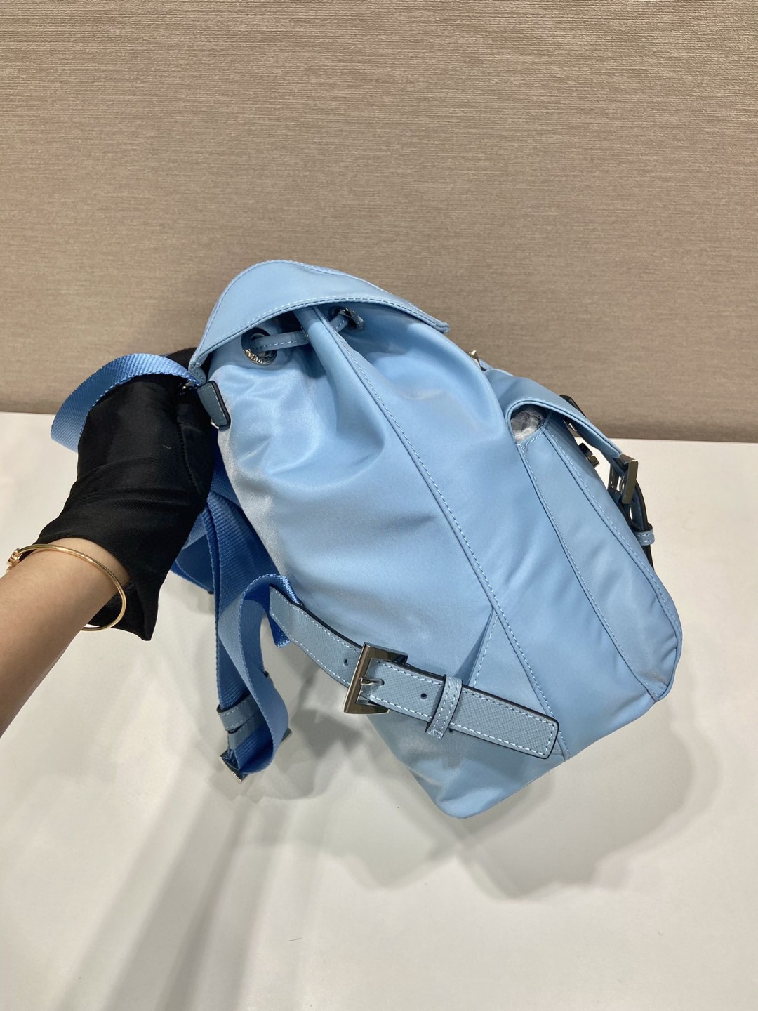 Prada Small Re-Nylon Backpack Blue For Women, Women’s Bags 11in/28cm 1BZ677_RV44_F0076_V_OOO