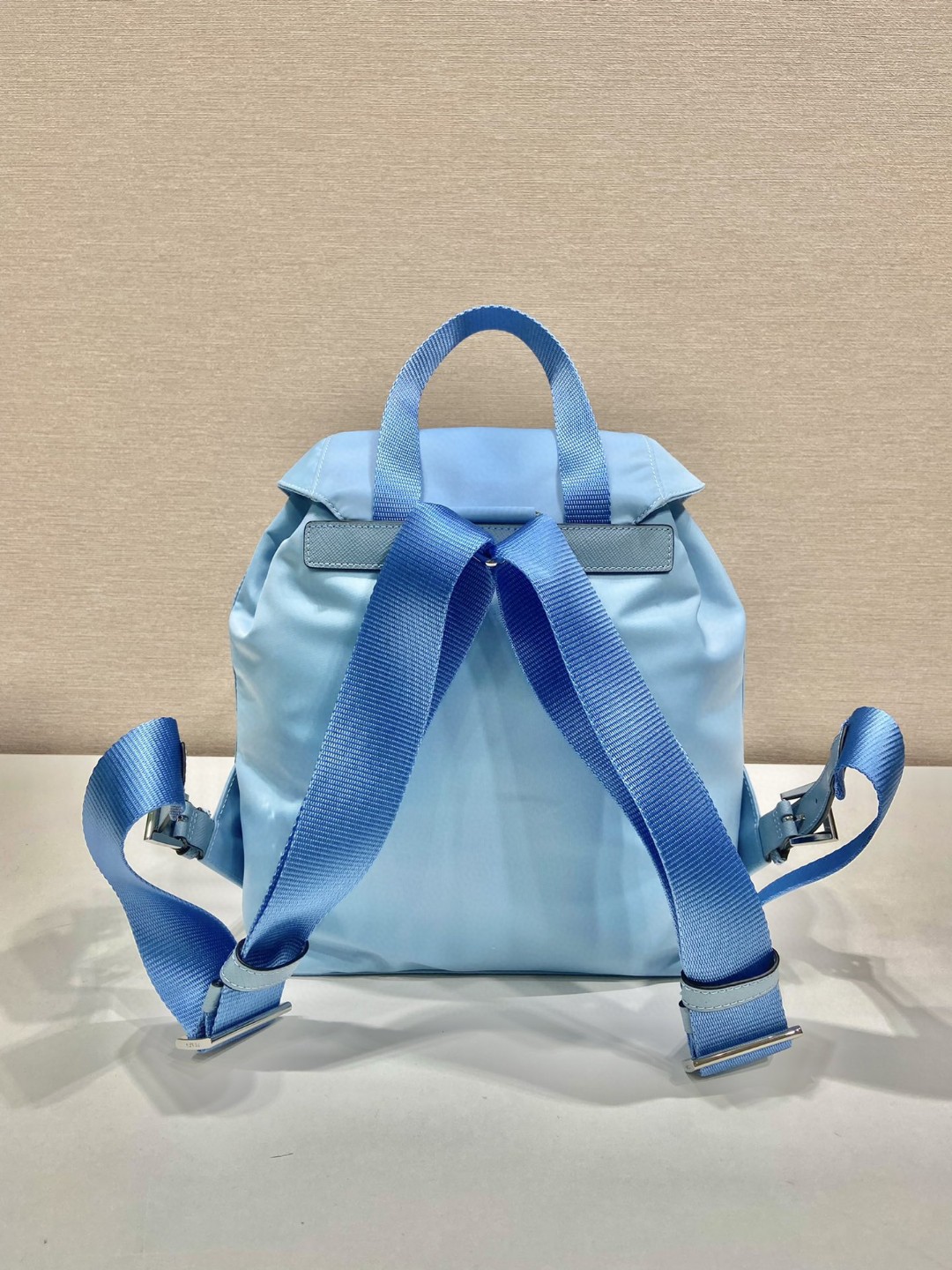 Prada Small Re-Nylon Backpack Blue For Women, Women’s Bags 11in/28cm 1BZ677_RV44_F0076_V_OOO