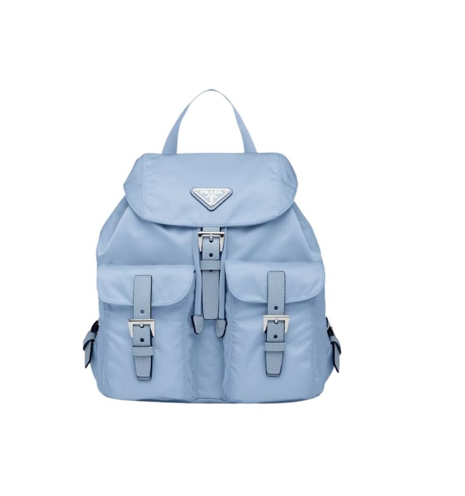 Prada Small Re-Nylon Backpack In Blue For Women 11in/ 28cm 1BZ677_RV44_F0076_V_OOO