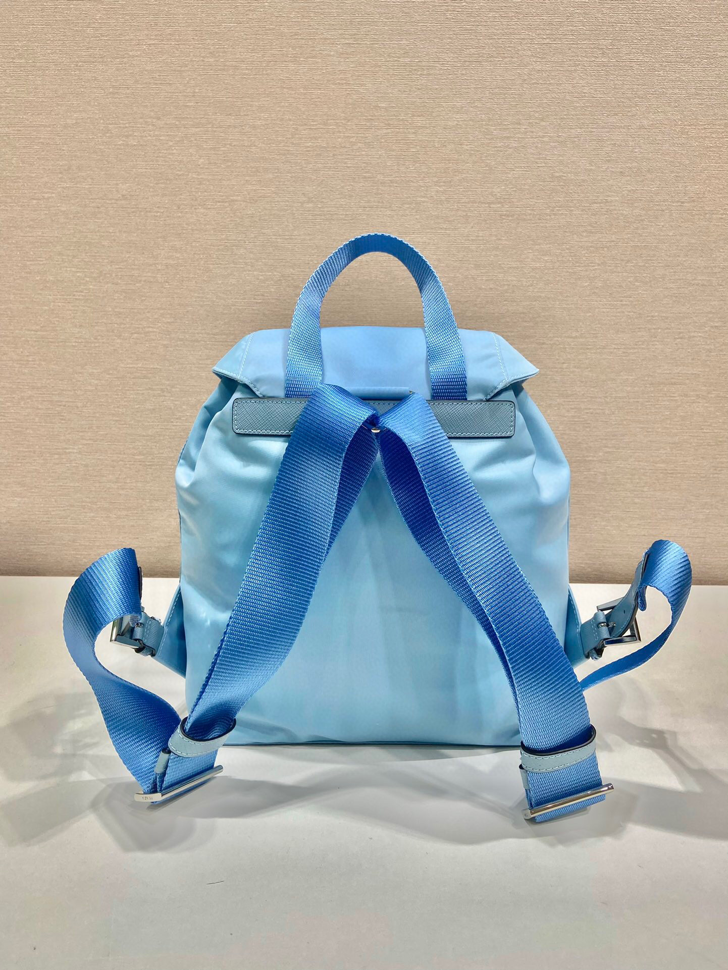 Prada Small Re-Nylon Backpack In Blue For Women 11in/ 28cm 1BZ677_RV44_F0076_V_OOO