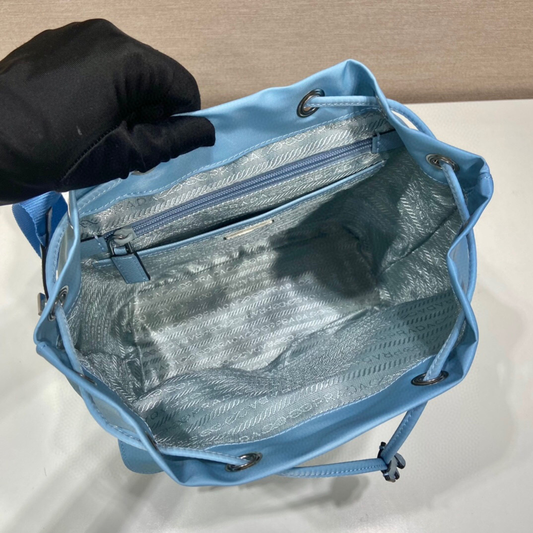 Prada Small Re-Nylon Backpack In Blue For Women 11in/ 28cm 1BZ677_RV44_F0076_V_OOO