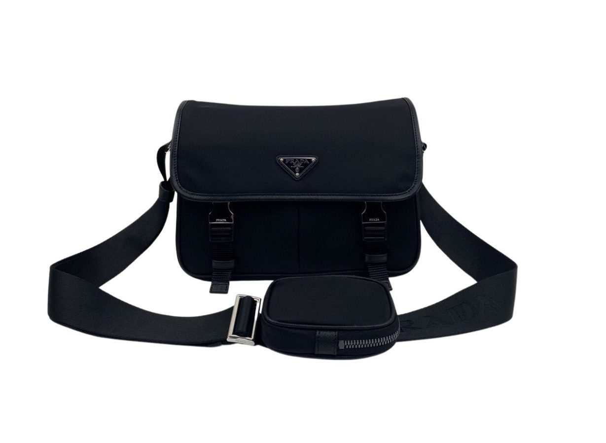 Prada Small Saffiano Shoulder Bag Black For Women 10.2 in / 26 cm