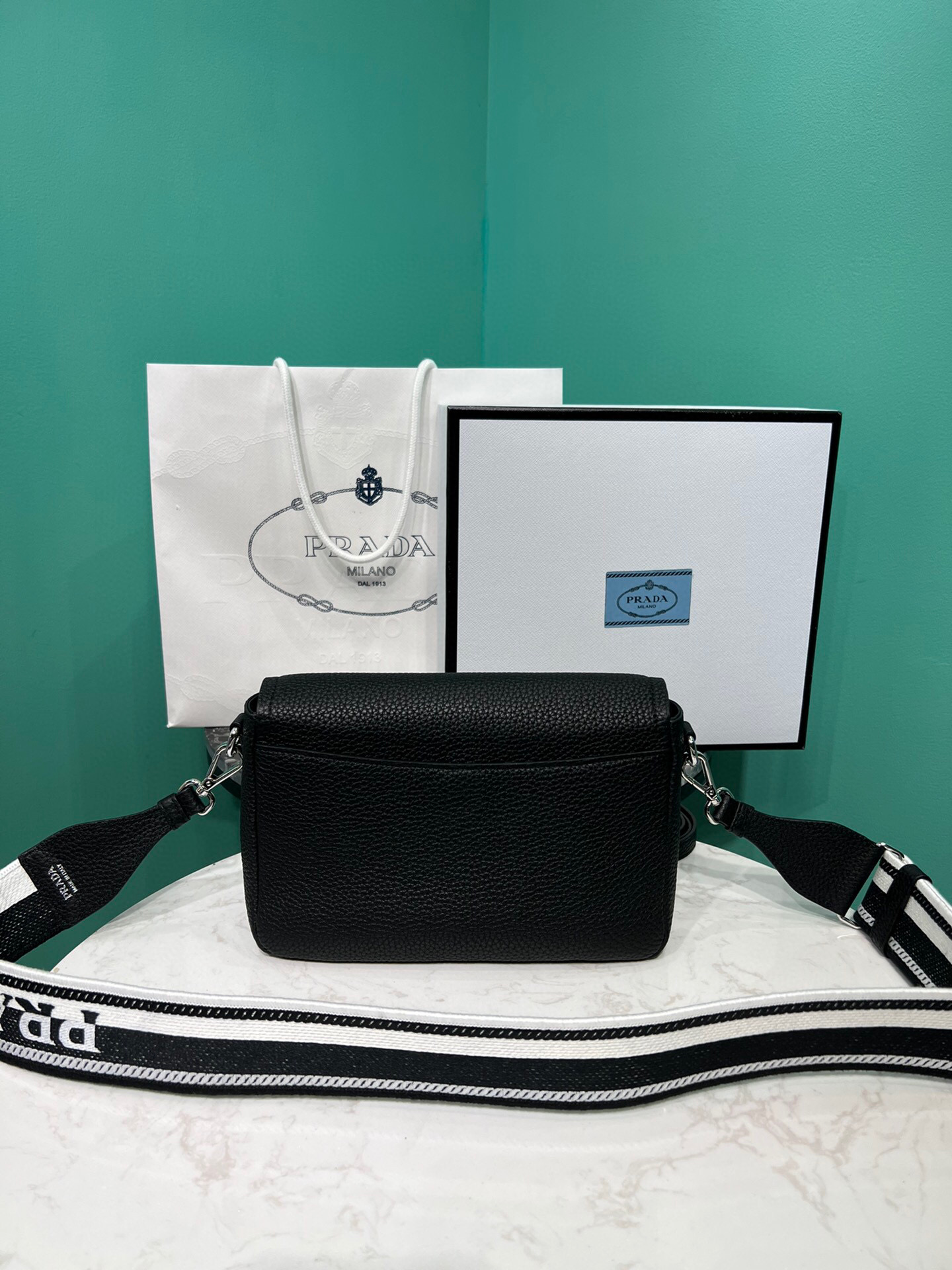 Prada Small Shoulder Bag In Black For Women 9in/ 23cm 1BD314_2DKV_F0002_V_3OO