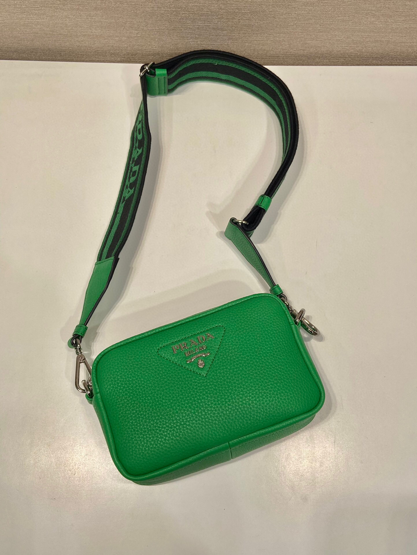 Prada Small Shoulder Bag In Green For Women 7.5in/ 19cm 1BH192_2DKV_F0YFM_V_3OO