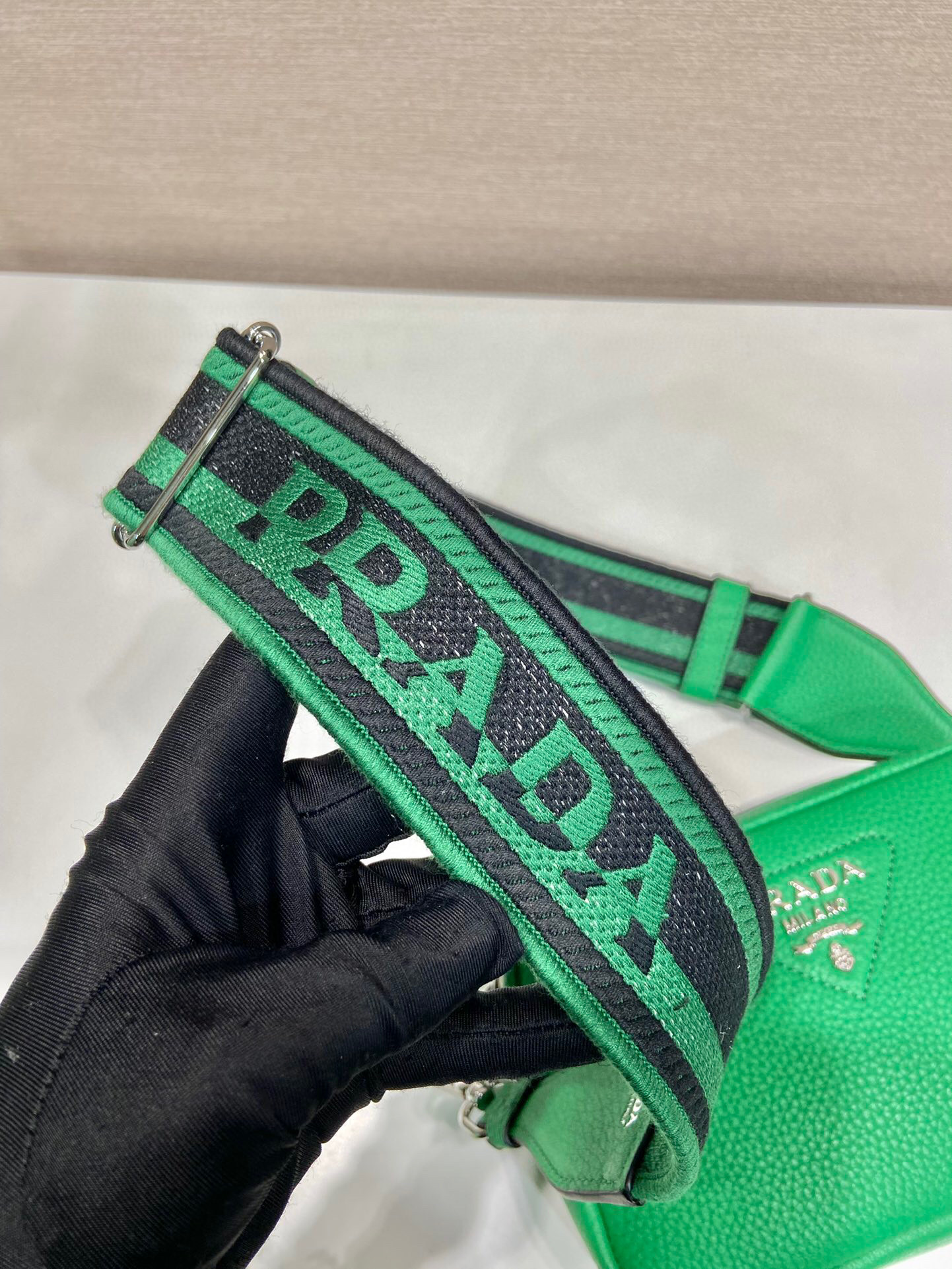 Prada Small Shoulder Bag In Green For Women 7.5in/ 19cm 1BH192_2DKV_F0YFM_V_3OO