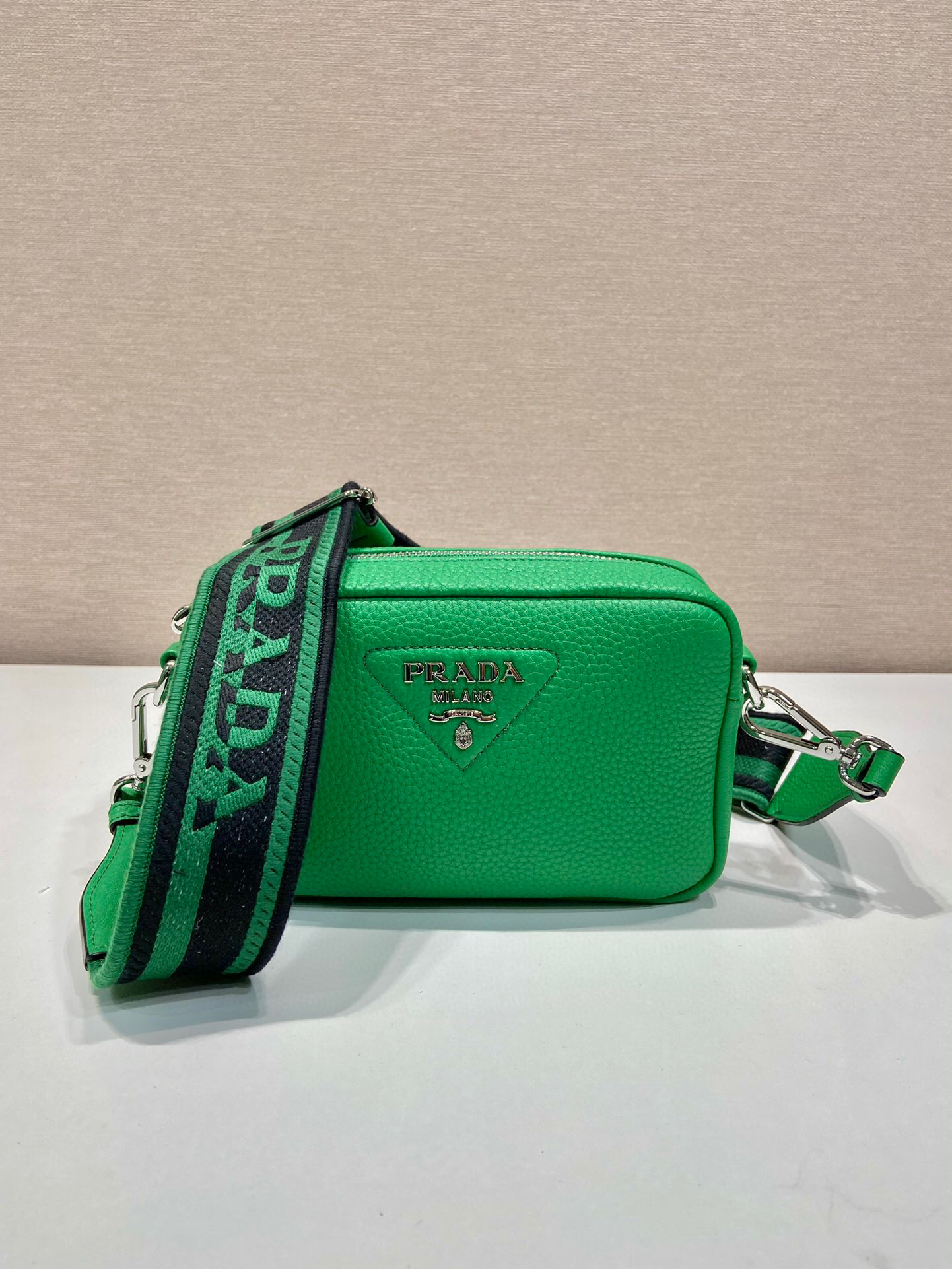 Prada Small Shoulder Bag In Green For Women 7.5in/ 19cm 1BH192_2DKV_F0YFM_V_3OO