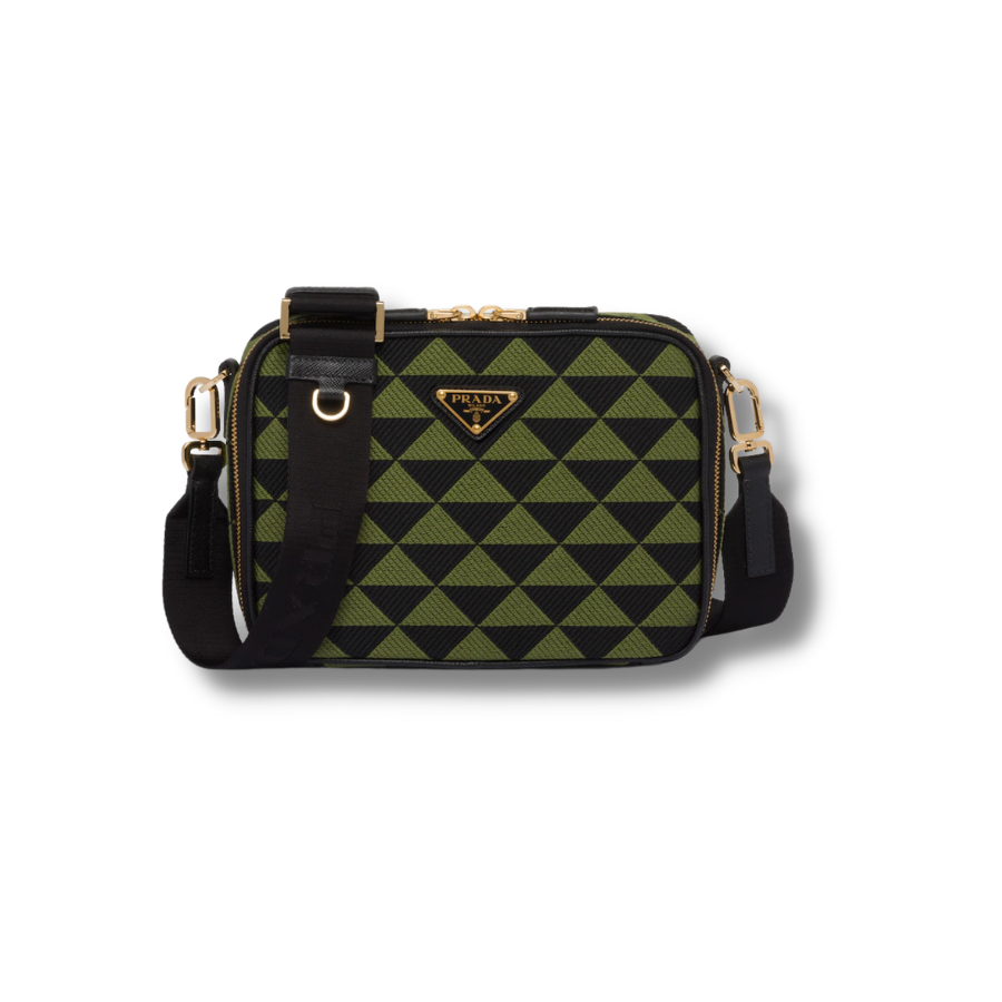 Prada Symbole Embroidered Fabric Bag Black Ivy Green For Men – 2VH069_2FKL_F0G5R_V_MOF