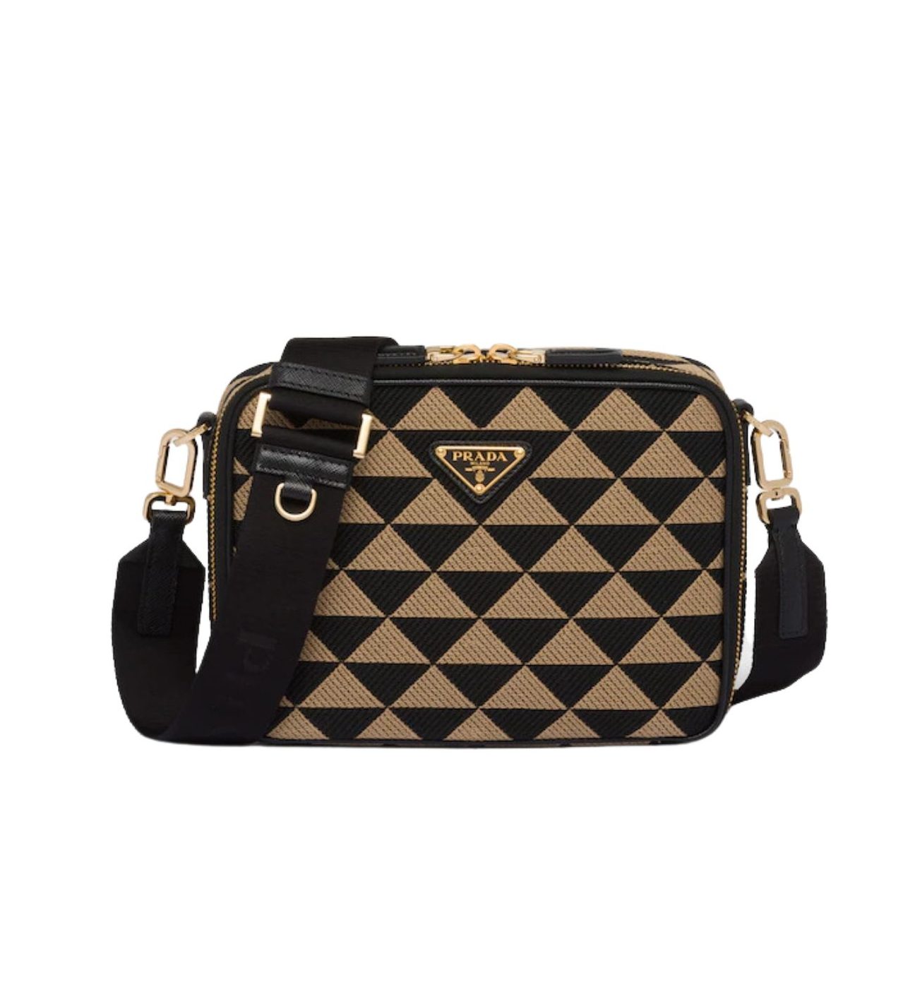 Prada Symbole Embroidered Fabric Bag In Beige For Women 8.6 in/ 22 cm 2VH069_2FKL_F0Y30_V_MOF