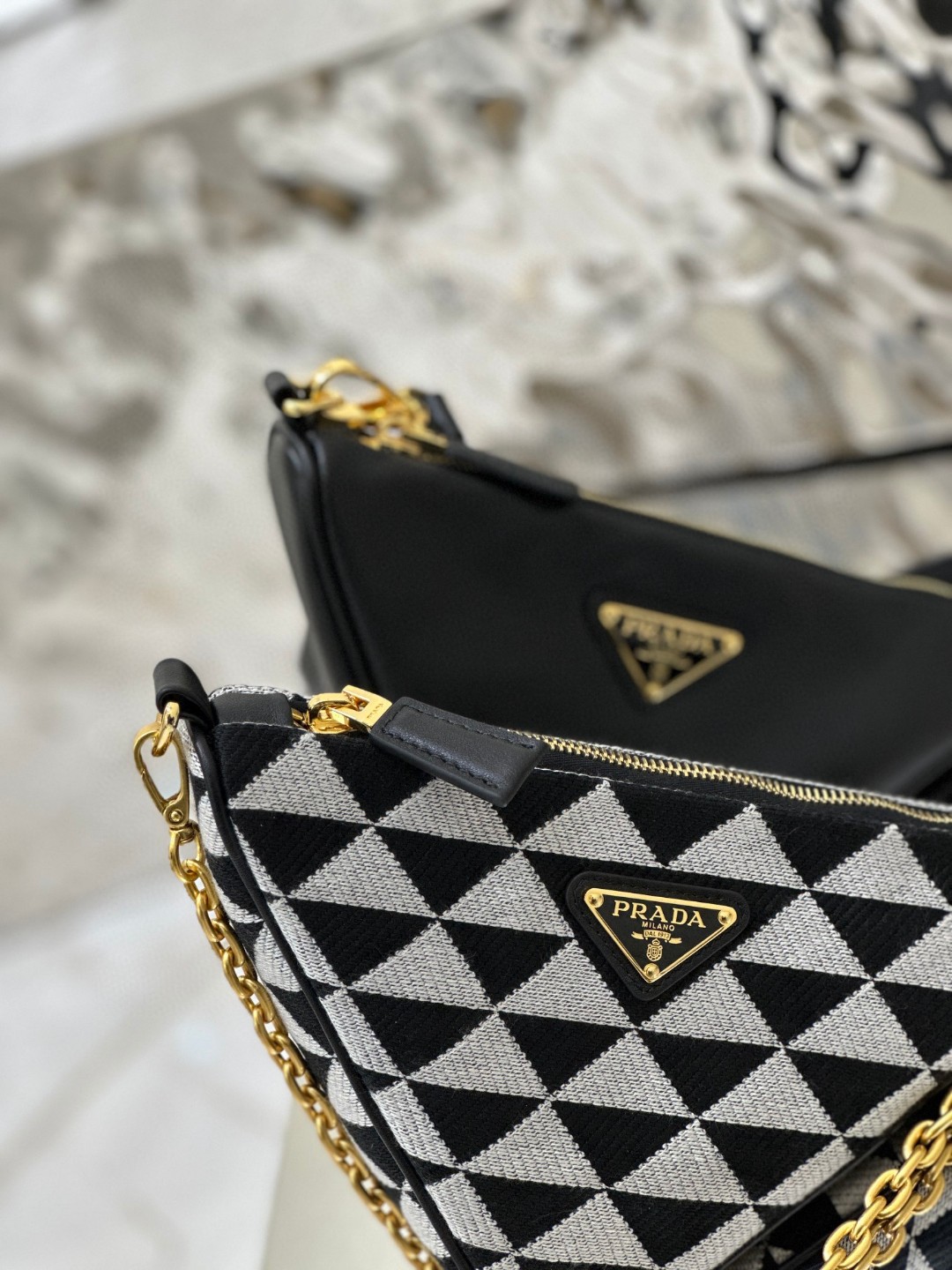 Prada Symbole Fabric Mini Bag Green/Grey For Women 11 in / 28 cm 1BC176_2FPN_F0G5R_V_OOO