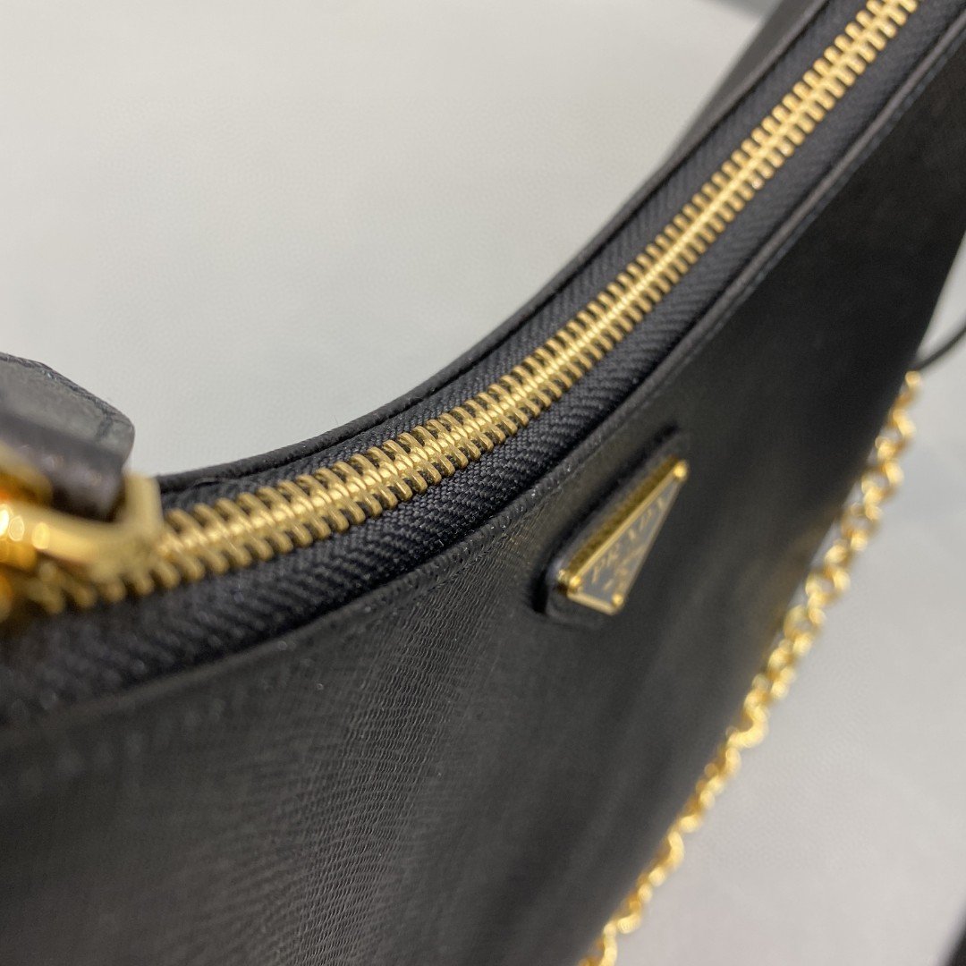 Prada System Nappa Patchwork Shoulder Bag Black For Women, Women’s Bags 9.4in/24cm