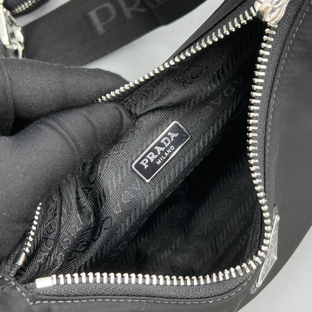 Prada System Nappa Patchwork Shoulder Bag Black For Women, Women’s Bags 9.4in/24cm