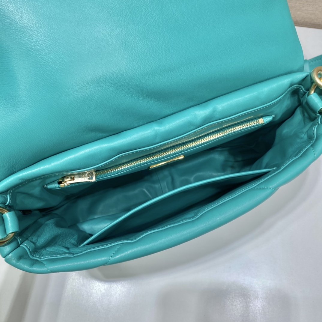 Prada System Nappa Patchwork Shoulder Bag Jade Green For Women, Women’s Bags 7.5in/19cm