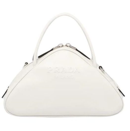 Prada Triangle Bag White/Black For Women 9.8 in / 25 cm 1BB082_2BYA_F0009_V_NEO