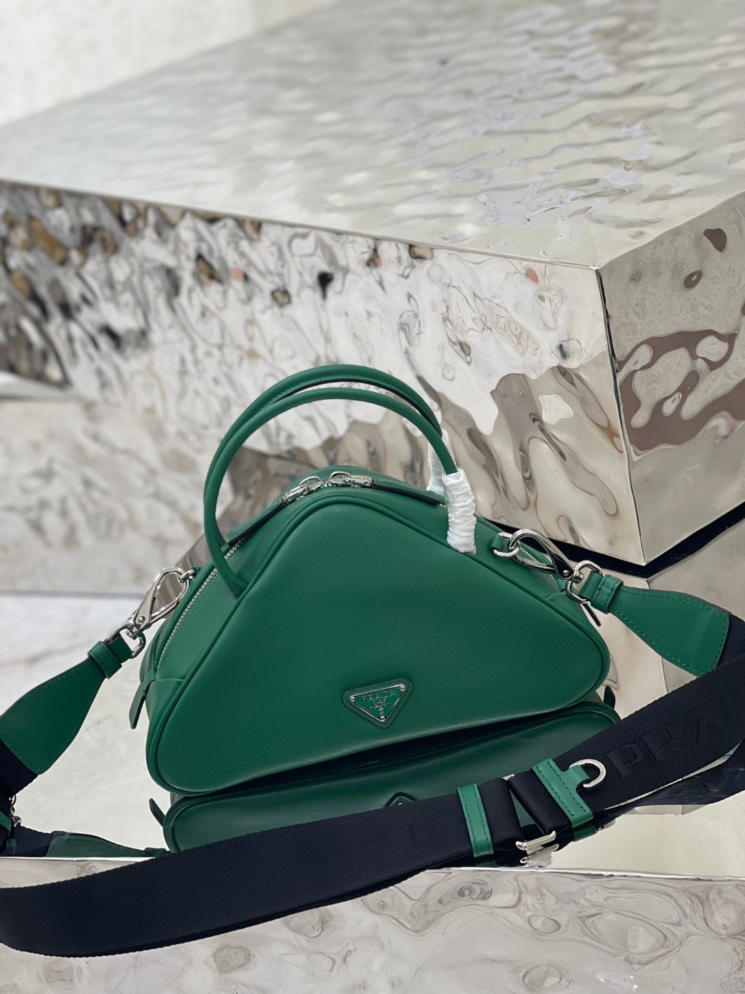 Prada Triangle Bag Yellow/Green For Women 9.8 in / 25 cm 1BB082_2BYA_F0377_V_NEO
