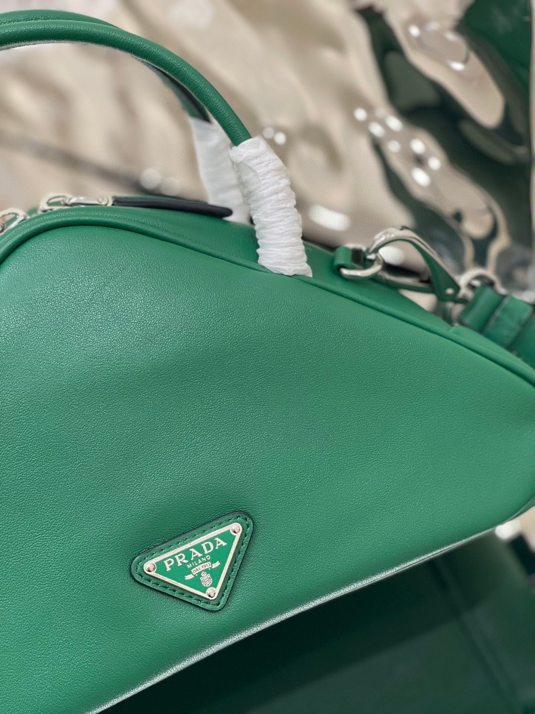 Prada Triangle Bag Yellow/Green For Women 9.8 in / 25 cm 1BB082_2BYA_F0377_V_NEO