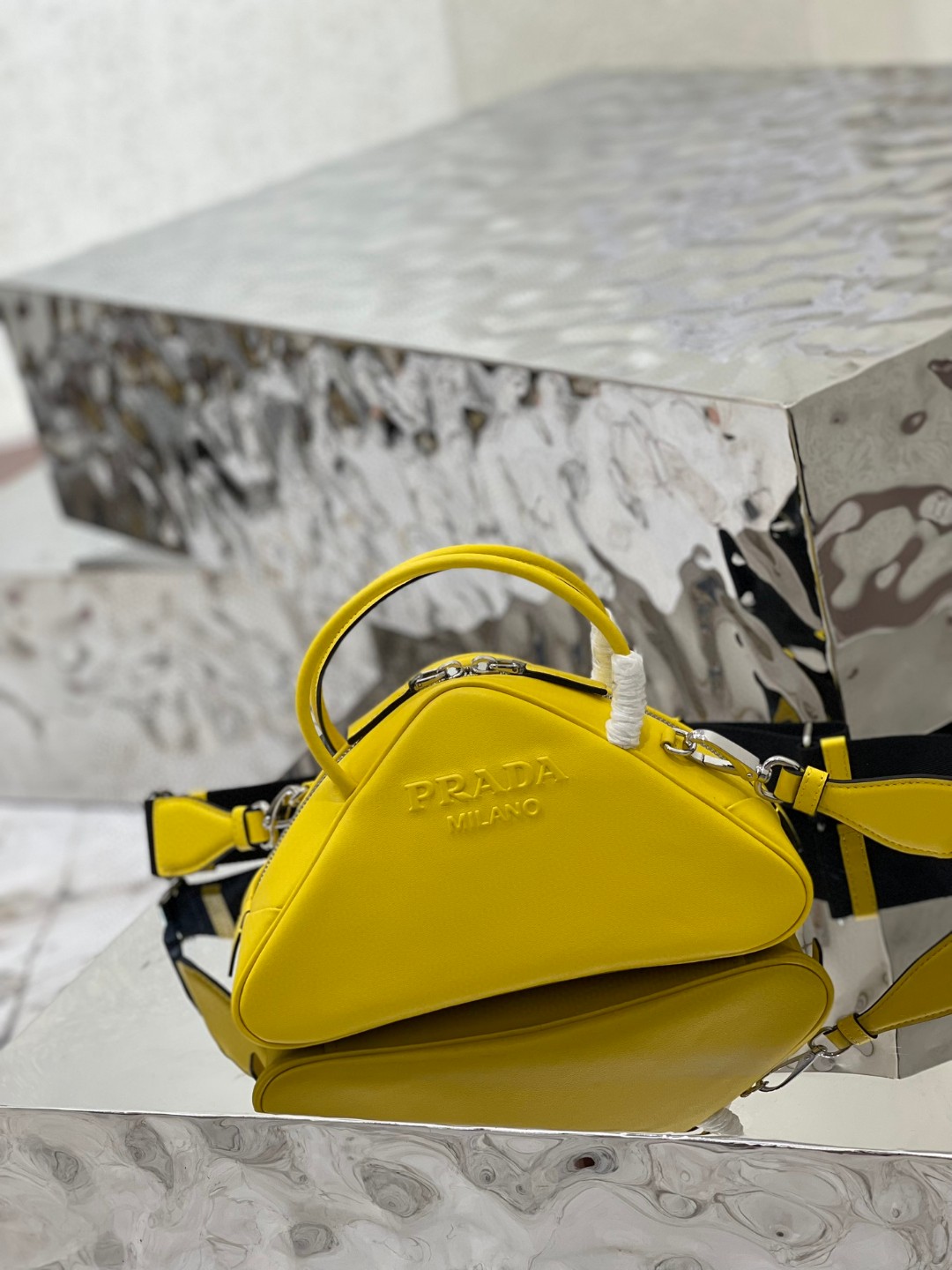Prada Triangle Bag Yellow/Green For Women 9.8 in / 25 cm 1BB082_2BYA_F0377_V_NEO