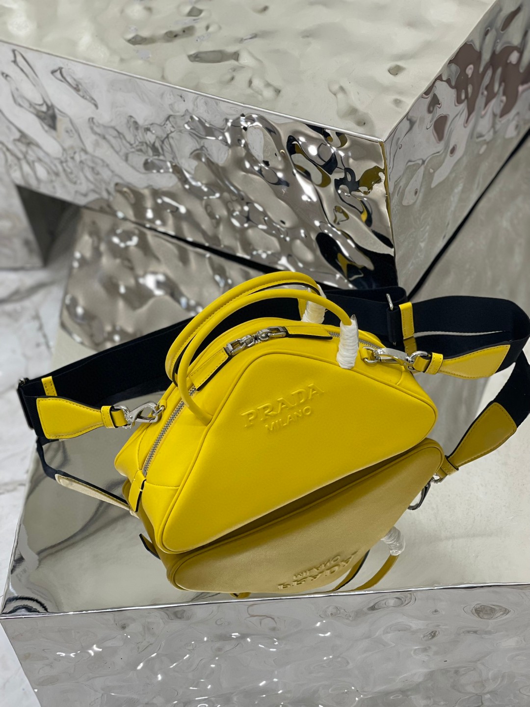 Prada Triangle Bag Yellow/Green For Women 9.8 in / 25 cm 1BB082_2BYA_F0377_V_NEO
