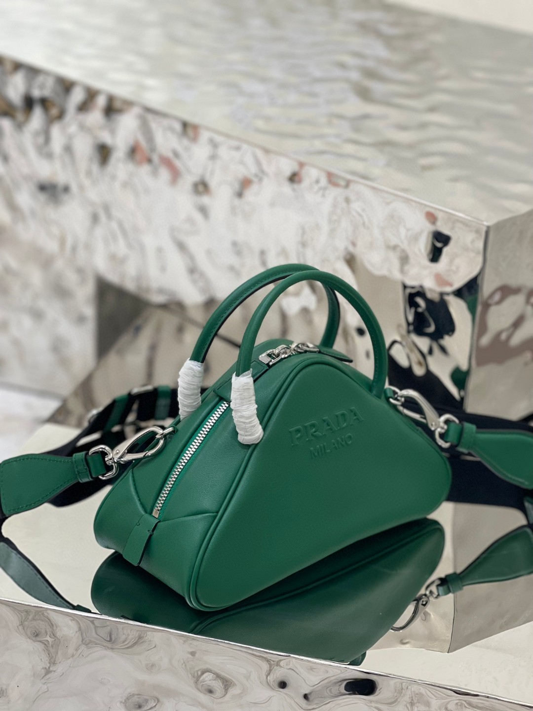 Prada Triangle Bag Yellow/Green For Women 9.8 in / 25 cm 1BB082_2BYA_F0377_V_NEO