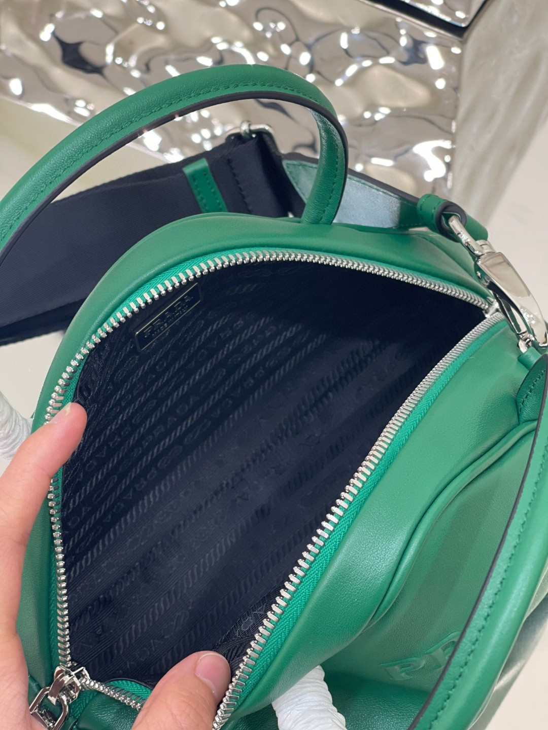 Prada Triangle Bag Yellow/Green For Women 9.8 in / 25 cm 1BB082_2BYA_F0377_V_NEO