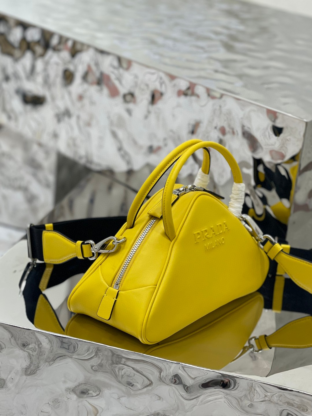 Prada Triangle Bag Yellow/Green For Women 9.8 in / 25 cm 1BB082_2BYA_F0377_V_NEO