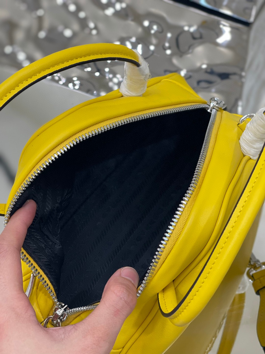 Prada Triangle Bag Yellow/Green For Women 9.8 in / 25 cm 1BB082_2BYA_F0377_V_NEO