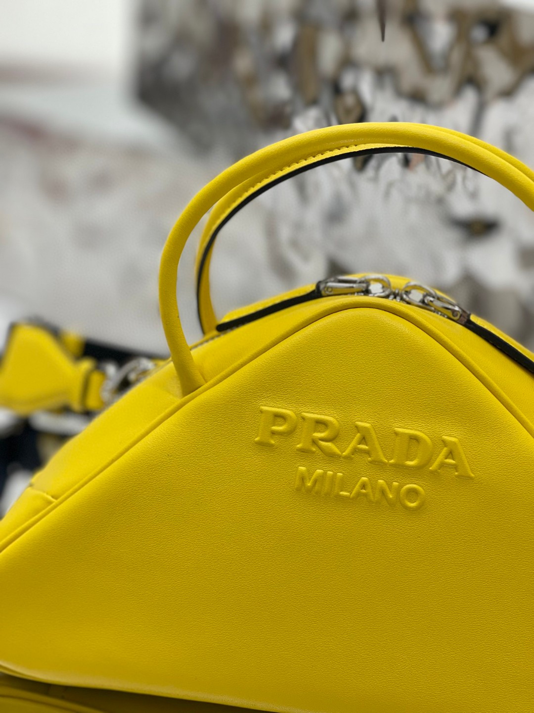 Prada Triangle Bag Yellow/Green For Women 9.8 in / 25 cm 1BB082_2BYA_F0377_V_NEO
