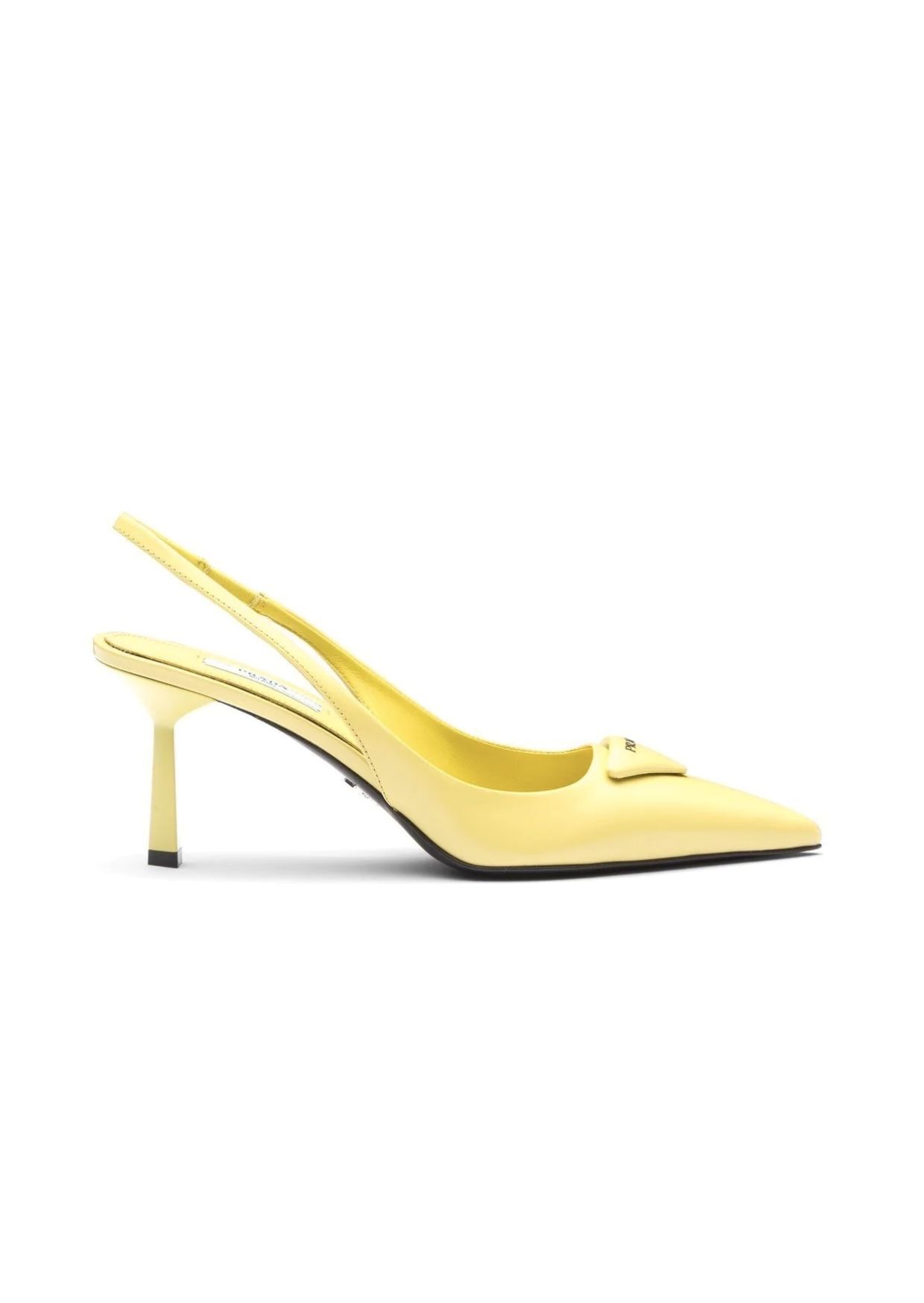 Prada Triangle Logo Slingback Pumps Yellow For Women 1I901MF075055