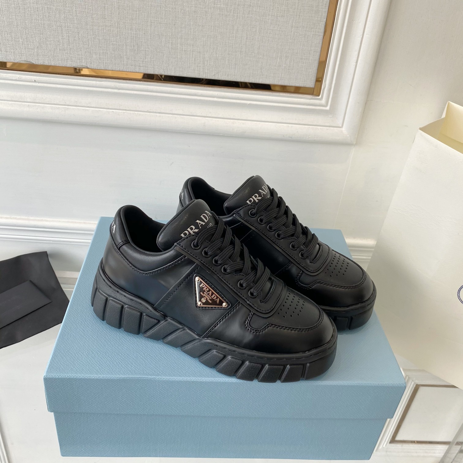 Prada Women’s Gabardine Sneakers Black For Women LV