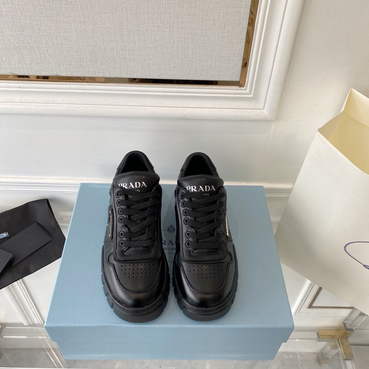 Prada Women’s Gabardine Sneakers Black For Women LV