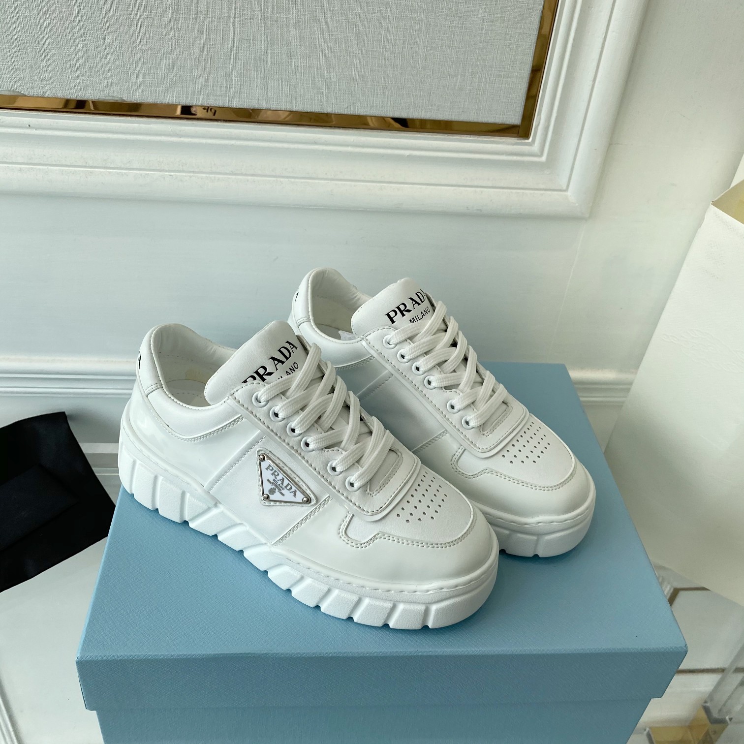 Prada Women’s Gabardine Sneakers White For Women LV