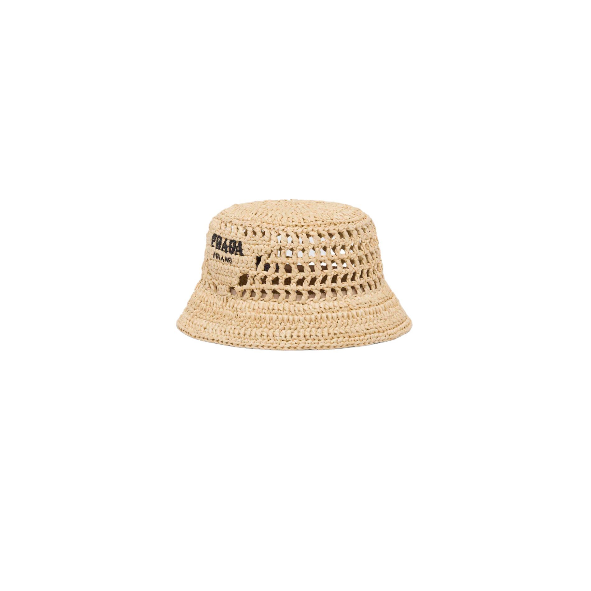 Prada Woven Fabric Bucket Hat Natural For Women 1HC137_2A2T_F0018