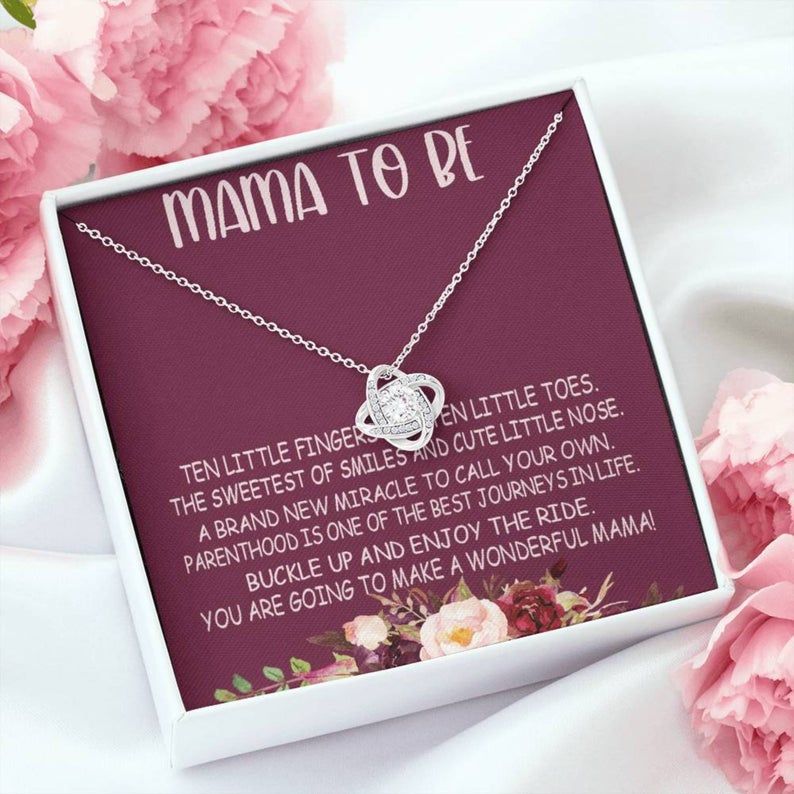 Pregnancy Gift Necklace for Wife, Mama to Be Love Knot Necklace Gift for Expecting Mom, Gift for Future Mom to Be, Mother’s Day Gift