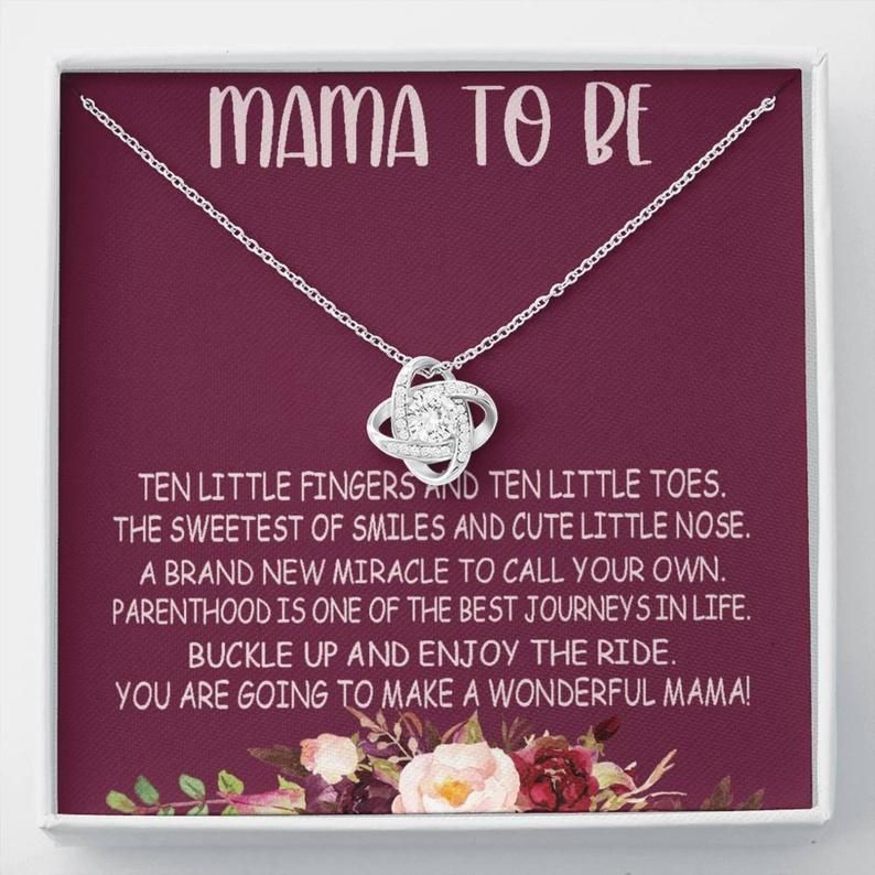 Pregnancy Gift Necklace for Wife, Mama to Be Love Knot Necklace Gift for Expecting Mom, Gift for Future Mom to Be, Mother’s Day Gift