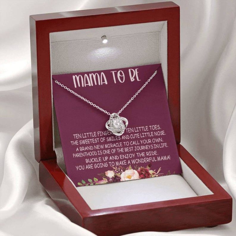 Pregnancy Gift Necklace for Wife, Mama to Be Love Knot Necklace Gift for Expecting Mom, Gift for Future Mom to Be, Mother’s Day Gift