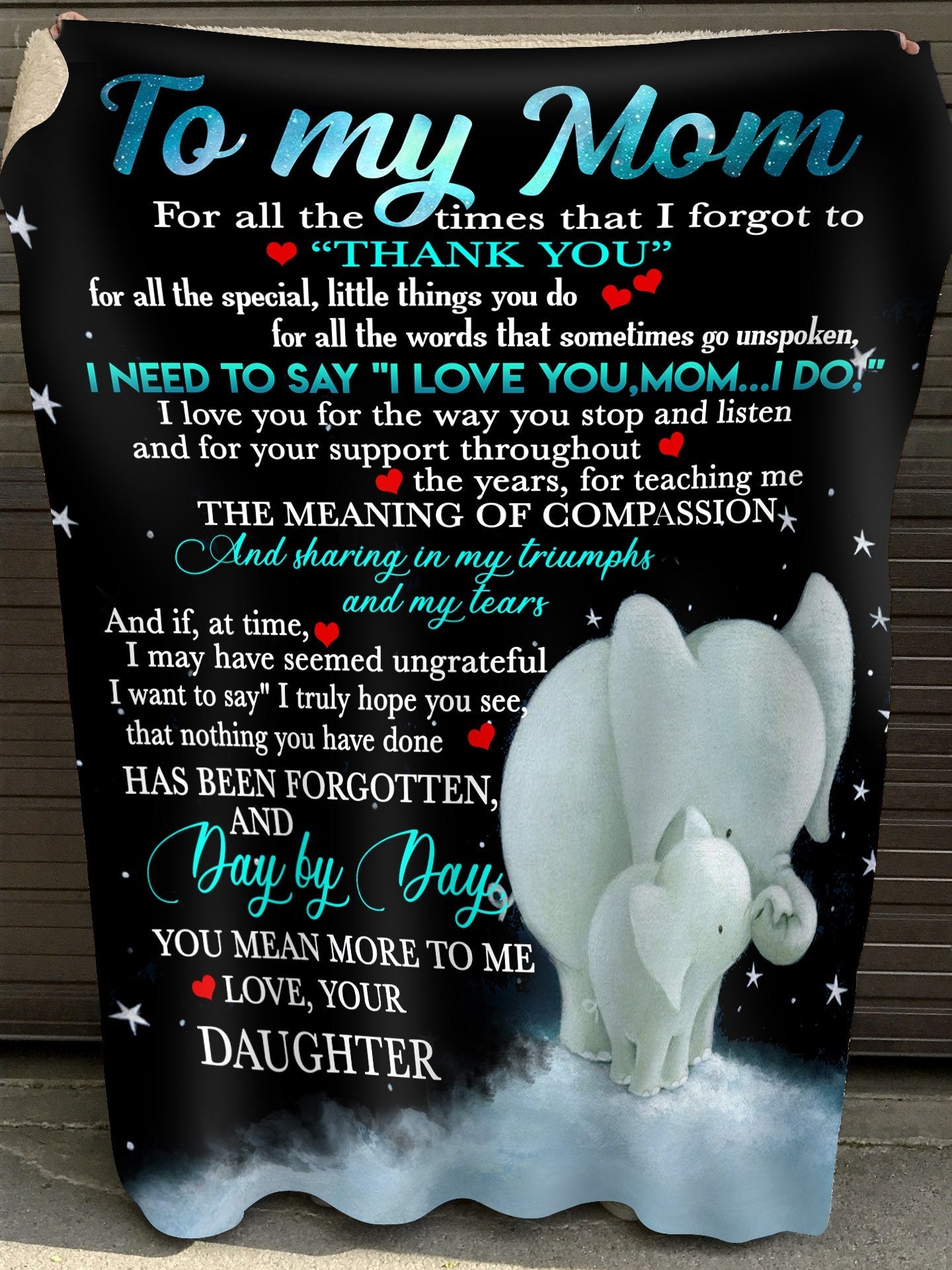 I need to say I Love You Mom, Elephant Happy Mother's Day - Fleece Blanket